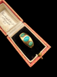 VICTORIAN 18CT GOLD & TURQUOISE GYPSY RING