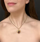 VICTORIAN LARGE GARNET & 15CT GOLD HEART PENDANT