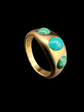 VICTORIAN 18CT GOLD & TURQUOISE GYPSY RING