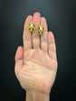 19TH CENTURY FRENCH 18CT GOLD & ENAMEL EARRINGS & BROOCH DEMI PARURE