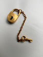 VICTORIAN 18CT GOLD WORKING PADLOCK & KEY PENDANT