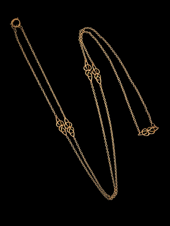 VICTORIAN 15CT GOLD KNOT LINK GUARD CHAIN