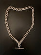 VICTORIAN CHUNKY SILVER CURB ALBERT CHAIN