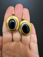 VICTORIAN 15CT GOLD SNAKE & BULLSEYE AGATE EARRINGS