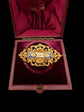 19TH CENTURY FRENCH 18CT GOLD & ENAMEL EARRINGS & BROOCH DEMI PARURE