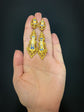 19TH CENTURY FRENCH 18CT GOLD & ENAMEL EARRINGS & BROOCH DEMI PARURE