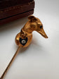 VICTORIAN WHIPPET STICKPIN WITH DIAMOND HEART COLLAR