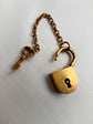 VICTORIAN 18CT GOLD WORKING PADLOCK & KEY PENDANT