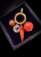 VICTORIAN MINI CORAL & COILED GOLD SNAKE PENDANT