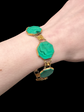 19TH CENTURY MALACHITE & 18CT GOLD BRACELET