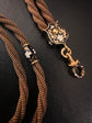 VICTORIAN HAIR NECKLACE WITH HIGH CARAT GOLD / ENAMAL FITTINGS & DOG CLIP