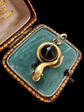 VICTORIAN 15CT GOLD & BANDED AGATE SNAKE PENDANT