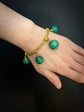 ARCHEOLOGICAL REVIVAL 18CT GOLD & MALACHITE SPHERE BRACELET