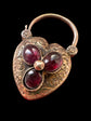 VICTORIAN LARGE GARNET PUFFY HEART PADLOCK