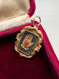 GEORGIAN GOLD & CORAL HAND & HEART PENDANT