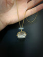 LARGE 18CT GOLD & ROCK CRYSTAL SPINNER PENDANT