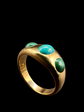 VICTORIAN 18CT GOLD & TURQUOISE GYPSY RING