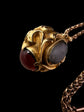 VICTORIAN 15CT GOLD & GARNET SPHERE PENDANT