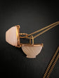 19TH CENTURY MOTHER OF PEARL & 18CT GOLD BASKET PENDANT