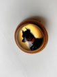 VICTORIAN ESSEX CRYSTAL / REVERSE INTAGLIO PINSCHER DOG BROOCH