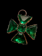 GEORGIAN GREEN PASTE MALTESE CROSS PENDANT