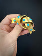 VICTORIAN 18CT GOLD & TURQUOISE KNOT BROOCH