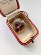 VICTORIAN LARGE GARNET PUFFY HEART PADLOCK