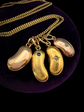 VICTORIAN 15CT GOLD & SAPPHIRE LUCKY BEAN PENDANT