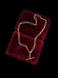 ANTIQUE 18CT GOLD PAPERCLIP & LOVERS KNOT LINK ALBERT CHAIN