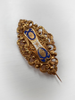 19TH CENTURY FRENCH 18CT GOLD & ENAMEL EARRINGS & BROOCH DEMI PARURE