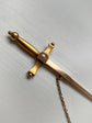 VICTORIAN 15CT GOLD & PEARL SWORD BROOCH