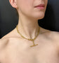 VICTORIAN CHUNKY 18CT GOLD PAPERCLIP ALBERT CHAIN