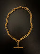 VICTORIAN CHUNKY 18CT GOLD PAPERCLIP ALBERT CHAIN