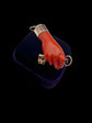 EARLY 19TH CENTURY CORAL HAND WITH GOLD KEY PENDANT