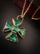 GEORGIAN GREEN PASTE MALTESE CROSS PENDANT