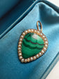 GEORGIAN MALACHITE & PEARL HEART PENDANT