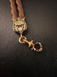 VICTORIAN HAIR NECKLACE WITH HIGH CARAT GOLD / ENAMAL FITTINGS & DOG CLIP