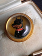 VICTORIAN ESSEX CRYSTAL / REVERSE INTAGLIO PINSCHER DOG BROOCH