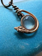 VICTORIAN COILED SNAKE & MOONSTONE PENDANT