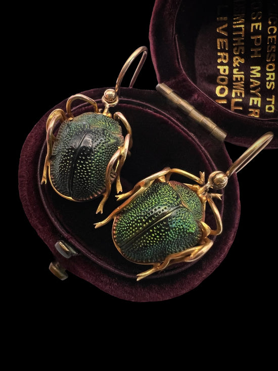 VICTORIAN SCARAB EARRINGS