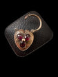 VICTORIAN LARGE GARNET PUFFY HEART PADLOCK