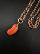 VICTORIAN CORAL LUCKY BEAN PENDANT