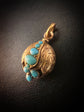 ETRUSCAN REVIVAL 15CT GOLD & TURQUOISE PENDANT