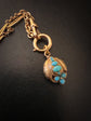 ETRUSCAN REVIVAL 15CT GOLD & TURQUOISE PENDANT