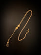 VICTORIAN TWO TONE GOLD SLIDER & TASSELS SNAKE LINK CHAIN