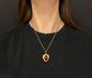 VICTORIAN LARGE GARNET & 15CT GOLD HEART PENDANT