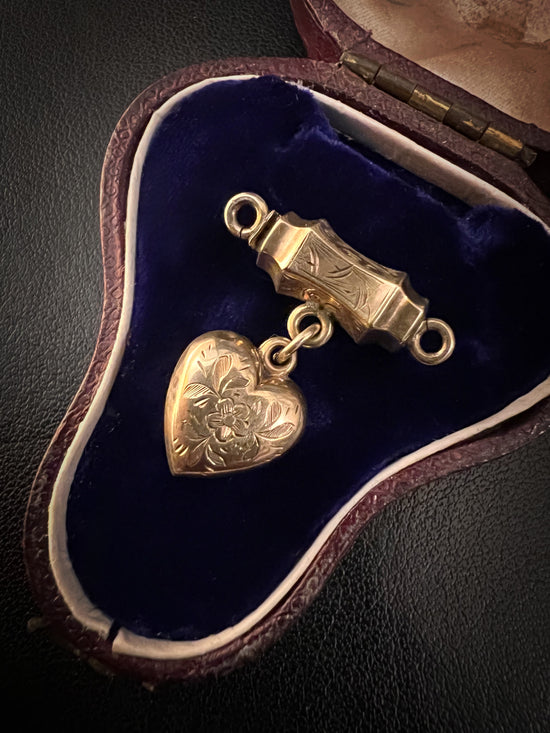 VICTORIAN 9CT GOLD HEART LOCKET CLASP