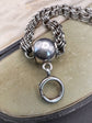 VICTORIAN CHUNKY SILVER CHAIN WITH LARGE BAIL & BOLT RING