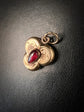 VICTORIAN 9CT GOLD & GARNET TREFOIL CLOVER PENDANT