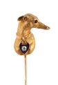 VICTORIAN WHIPPET STICKPIN WITH DIAMOND HEART COLLAR